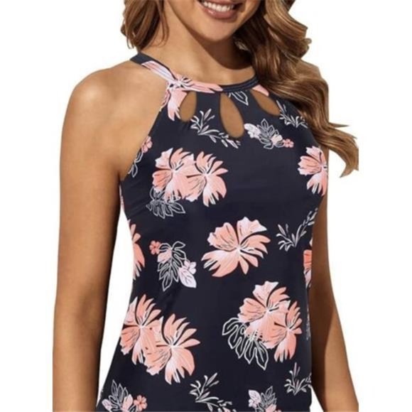 Tempt Me High Neck Tankini Top Bathing Suit Tops for Women Swimsuit S - Picture 1 of 7
